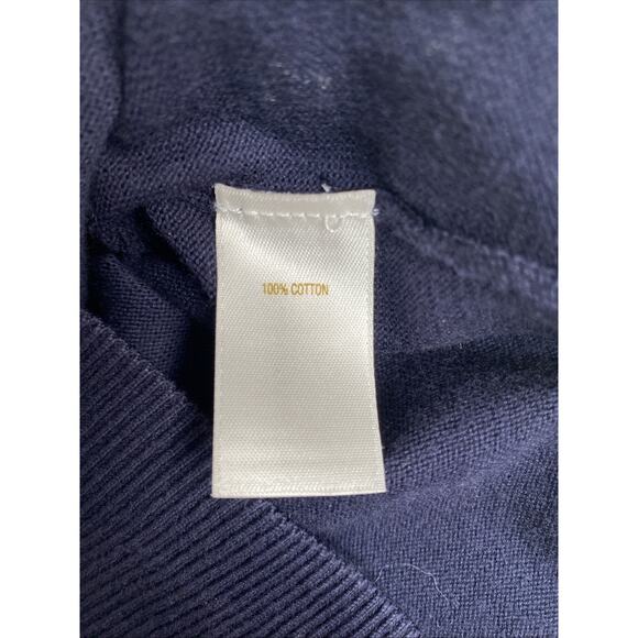 Kate Spade Cardigan Sweater Button 3/4 Sleeve Navy Cotton Embellished Be… - Picture 6 of 7